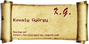 Kovaly György névjegykártya