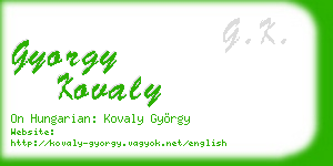 gyorgy kovaly business card